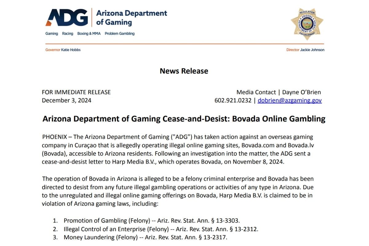 Offshore Gambling Crackdown Continues With Arizona